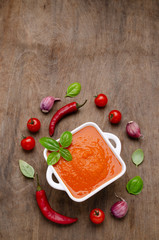 Homemade vegetable red sauce