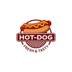 Hot Dog Logo Vector Illustration
