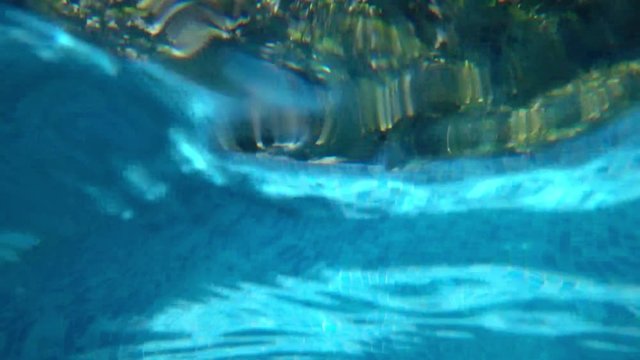 View of screen half under water and half in the air.