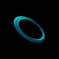 simple 3d circle ring vector logo