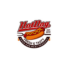 Hot Dog Logo Vector Illustration