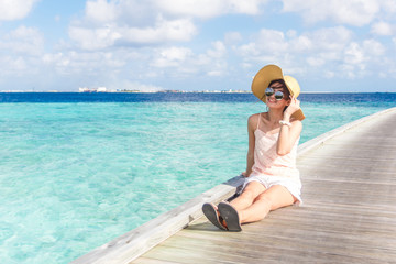 Woman relax at Maldives.