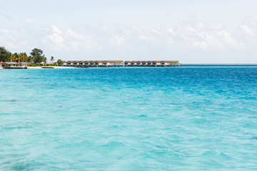 Overwater villa at Maldives.