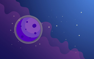 space background with abstract shape, planets and asteroids. For web design, banner. space exploring. vector illustration