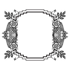 Template of card, with texture ornament floral frame, with unique frame. Vector