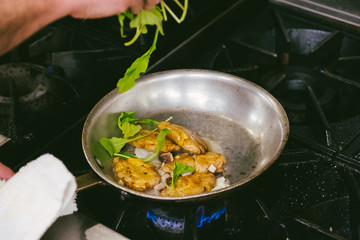 Chef cooking chicken