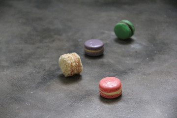 Macaron is a sweet meringue-based confection made with egg white, icing sugar, granulated sugar, almond powder or ground almond, and food coloring.
