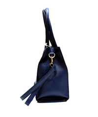 Blue woman purse handbag isolated on white background
