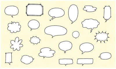 Fototapeta premium 手書きの吹き出し：Handwriting Speech bubbles