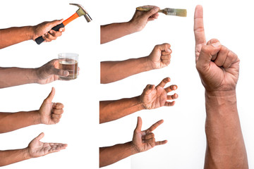 hand on white back ground with clipping.