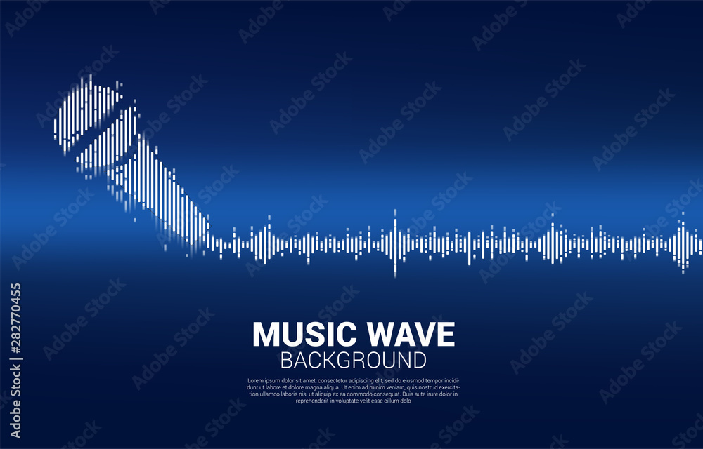 Poster sound wave microphone icon equalizer background. karaoke and concert graphic visual style concept