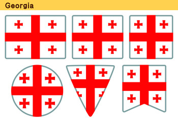 「ジョージアの国旗」6個の形のアイコンデザイン