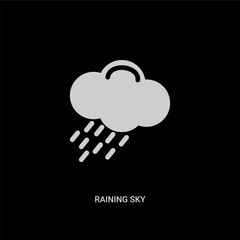 white raining sky vector icon on black background. modern flat raining sky from weather concept vector sign symbol can be use for web, mobile and logo.