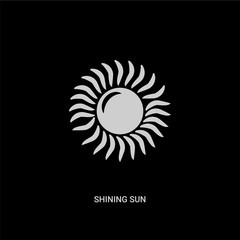 white shining sun vector icon on black background. modern flat shining sun from weather concept vector sign symbol can be use for web, mobile and logo.