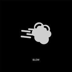white blow vector icon on black background. modern flat blow from weather concept vector sign symbol can be use for web, mobile and logo.