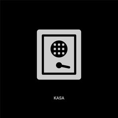 white kasa vector icon on black background. modern flat kasa from user concept vector sign symbol can be use for web, mobile and logo.