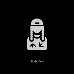 white jamaican vector icon on black background. modern flat jamaican from ui concept vector sign symbol can be use for web, mobile and logo.