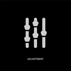 white adjustment vector icon on black background. modern flat adjustment from ui concept vector sign symbol can be use for web, mobile and logo.