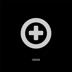white cross vector icon on black background. modern flat cross from ui concept vector sign symbol can be use for web, mobile and logo.