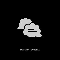 white two chat bubbles vector icon on black background. modern flat two chat bubbles from ui concept vector sign symbol can be use for web, mobile and logo.