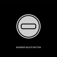 white rounded delete button with minus vector icon on black background. modern flat rounded delete button with minus from ui concept vector sign symbol can be use for web, mobile and logo.