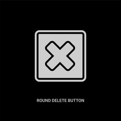 white round delete button vector icon on black background. modern flat round delete button from ui concept vector sign symbol can be use for web, mobile and logo.