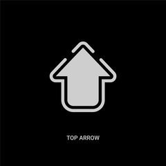 white top arrow vector icon on black background. modern flat top arrow from ui concept vector sign symbol can be use for web, mobile and logo.