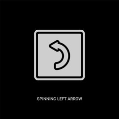 white spinning left arrow vector icon on black background. modern flat spinning left arrow from ui concept vector sign symbol can be use for web, mobile and logo.