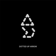 white dotted up arrow vector icon on black background. modern flat dotted up arrow from ui concept vector sign symbol can be use for web, mobile and logo.