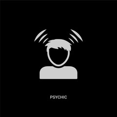 white psychic vector icon on black background. modern flat psychic from ui concept vector sign symbol can be use for web, mobile and logo.