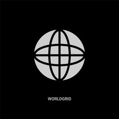white worldgrid vector icon on black background. modern flat worldgrid from ui concept vector sign symbol can be use for web, mobile and logo.