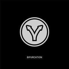 white bifurcation vector icon on black background. modern flat bifurcation from ui concept vector sign symbol can be use for web, mobile and logo.