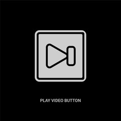 white play video button vector icon on black background. modern flat play video button from ui concept vector sign symbol can be use for web, mobile and logo.