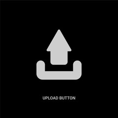 white upload button vector icon on black background. modern flat upload button from ui concept vector sign symbol can be use for web, mobile and logo.