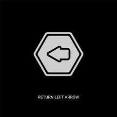 white return left arrow vector icon on black background. modern flat return left arrow from ui concept vector sign symbol can be use for web, mobile and logo.