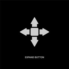 white expand button vector icon on black background. modern flat expand button from ui concept vector sign symbol can be use for web, mobile and logo.