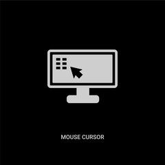white mouse cursor vector icon on black background. modern flat mouse cursor from ui concept vector sign symbol can be use for web, mobile and logo.
