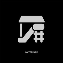 white waterpark vector icon on black background. modern flat waterpark from travel concept vector sign symbol can be use for web, mobile and logo.
