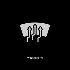 white windscreen vector icon on black background. modern flat windscreen from transportation concept vector sign symbol can be use for web, mobile and logo.