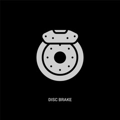 white disc brake vector icon on black background. modern flat disc brake from transportation concept vector sign symbol can be use for web, mobile and logo.