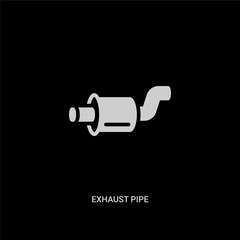 white exhaust pipe vector icon on black background. modern flat exhaust pipe from transportation concept vector sign symbol can be use for web, mobile and logo.
