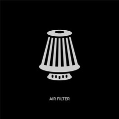 white air filter vector icon on black background. modern flat air filter from transportation concept vector sign symbol can be use for web, mobile and logo.