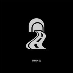 white tunnel vector icon on black background. modern flat tunnel from transportation concept vector sign symbol can be use for web, mobile and logo.