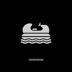 white hidrodrom vector icon on black background. modern flat hidrodrom from transport concept vector sign symbol can be use for web, mobile and logo.
