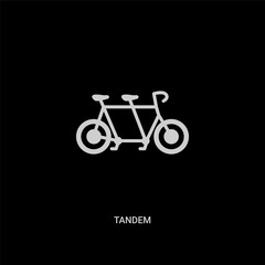 Fototapeta premium white tandem vector icon on black background. modern flat tandem from transport concept vector sign symbol can be use for web, mobile and logo.