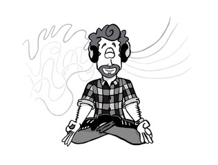 Mindfulness young man Mark bw