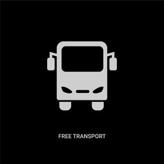 white free transport vector icon on black background. modern flat free transport from transport concept vector sign symbol can be use for web, mobile and logo.