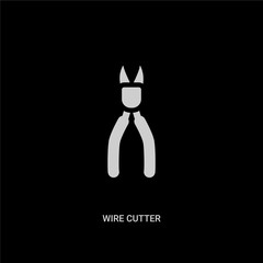 white wire cutter vector icon on black background. modern flat wire cutter from tools and utensils concept vector sign symbol can be use for web, mobile and logo.
