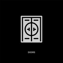 white doors vector icon on black background. modern flat doors from tools and utensils concept vector sign symbol can be use for web, mobile and logo.