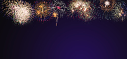 colorful fireworks on bokeh background